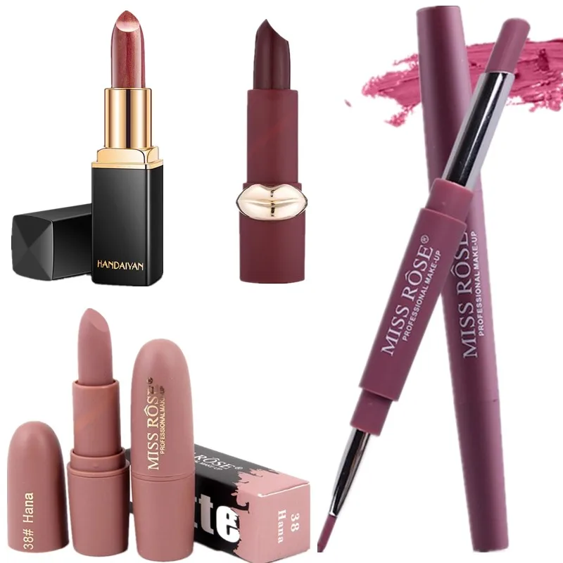 Seller customization Lipstick Professional Makeup Set Makeup Kit Matte Lipsticks Waterproof Long Lasting Gloss Lips Sexy Red Matte Lipsticks Cosmetic - Цвет: Seller customization