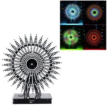 

DIY Ferris Wheel Model LED Light Kit Remote Control Music Spectrum Electronic Kit 51 Single-chip LED Kit with Bluetooth Speaker