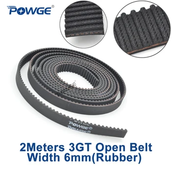 

POWGE GT 3MGT 3GT Open Synchronous Timing belt 3GT 6 Width 6mm 3GT-6 Rubber GT3 3KC pulley Small Backlash 3D printer 2Meters