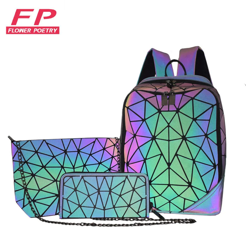 Женский рюкзак школьная складная сумка через плечо кошелек комплект с