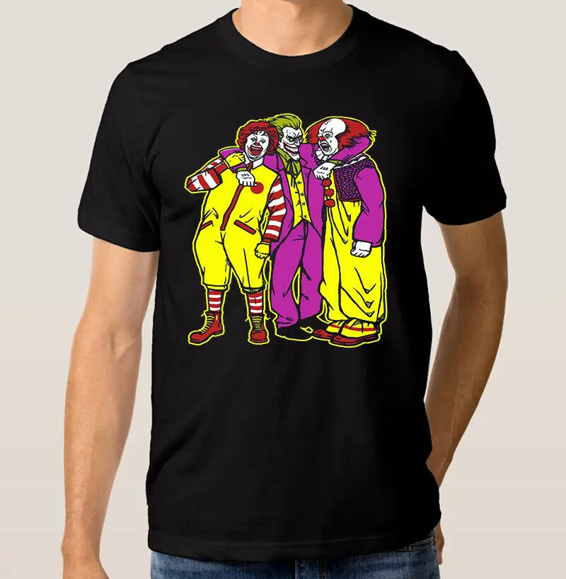 Футболка для мужчин и женщин с рисунком трех клоунов Джокер Pennywise Ronald топы