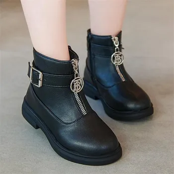 

Girls boots 2019 autumn and winter boys new fashion Martin boots children boots PU waterproof non-slip soft bottom children shoes