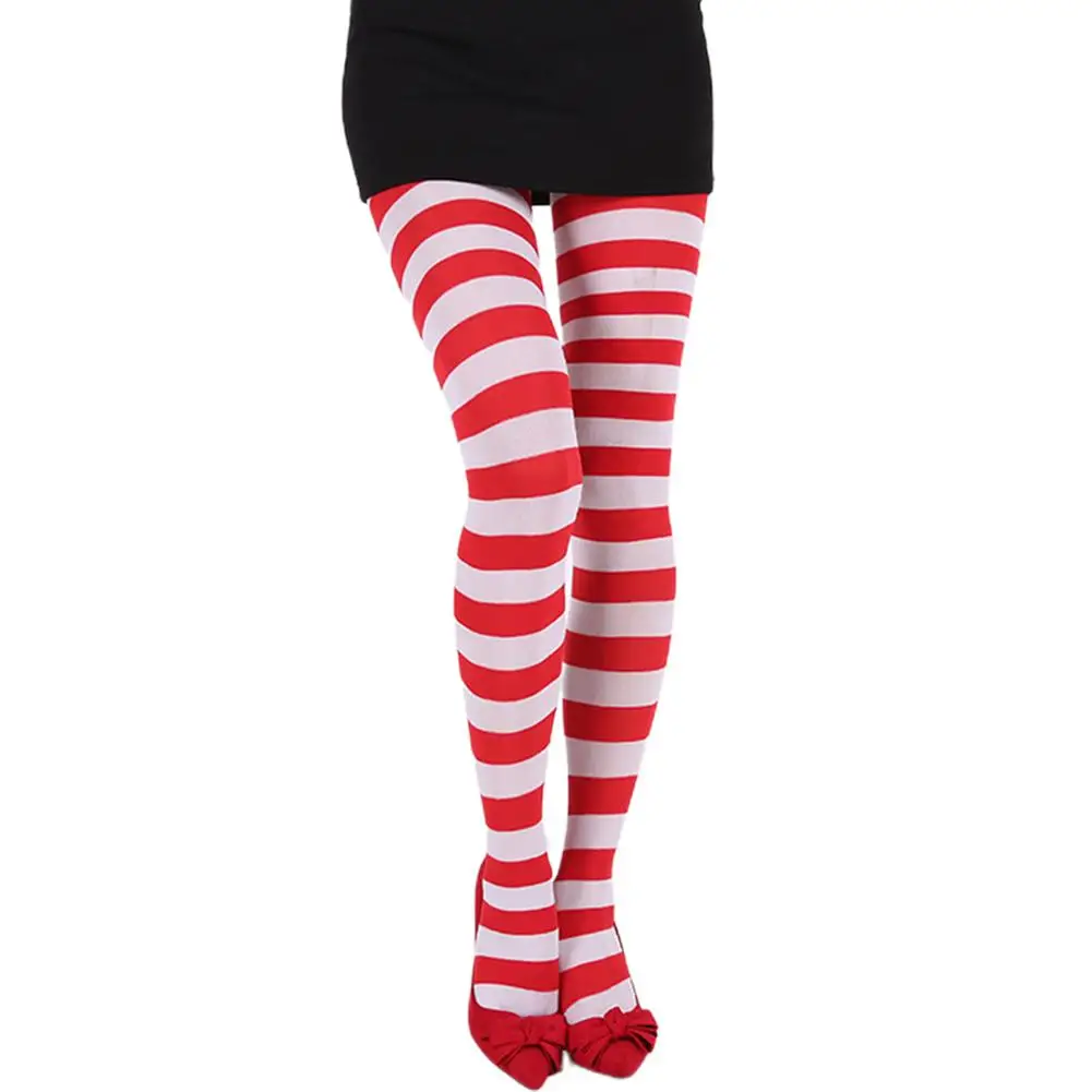 02 Female Long Stockings Women's Halloween Striped Pantyhose Girl Christmas Party Fashion Sexy Tights Medias - Цвет: 02