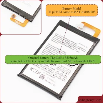 

Original battery suitable for Alcatel-mobile with battery Model BAT-63108-003 / TLp034E1 for Blackberry-Keyone and Alcatel-DK70
