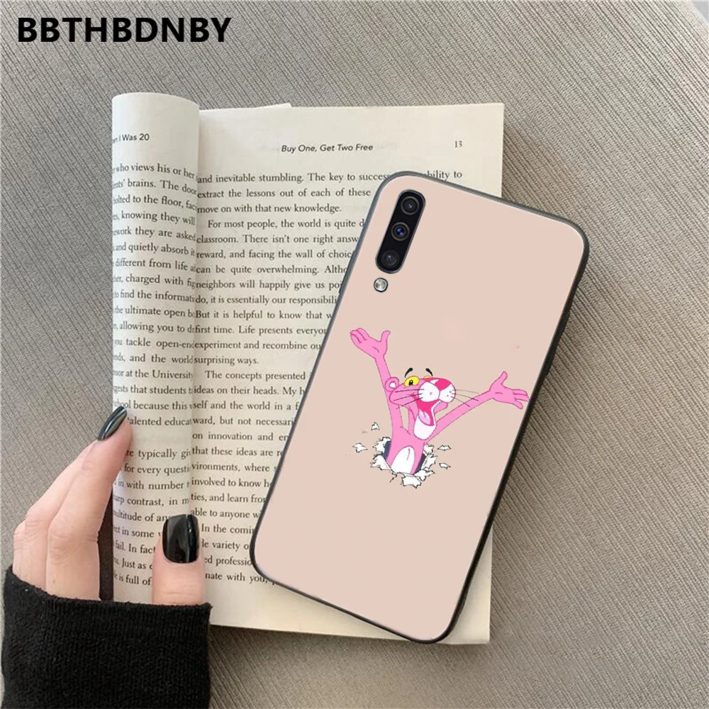Мультяшный розовый чехол для телефона с пантерой Samsung A20 A30 30s A40 A7 2018 J2 J7 prime J4 Plus S5