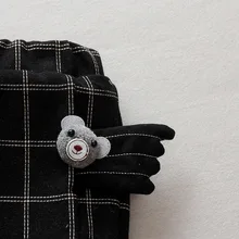 Штаны для малышей с бархатом; детские клетчатые шаровары; Сезон Зима; 18 лет; детская плотная свободная теплая верхняя одежда; маленькие 1558