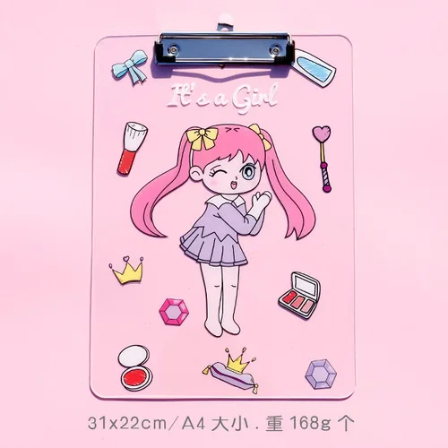 Purple beauty girl ROWBOE симпатичные канцелярские принадлежности kawaii папка A4 доска папка офисные принадлежности коврик канцелярская акриловая письменная доска kawaii принадлежности - Цвет: Purple beauty girl