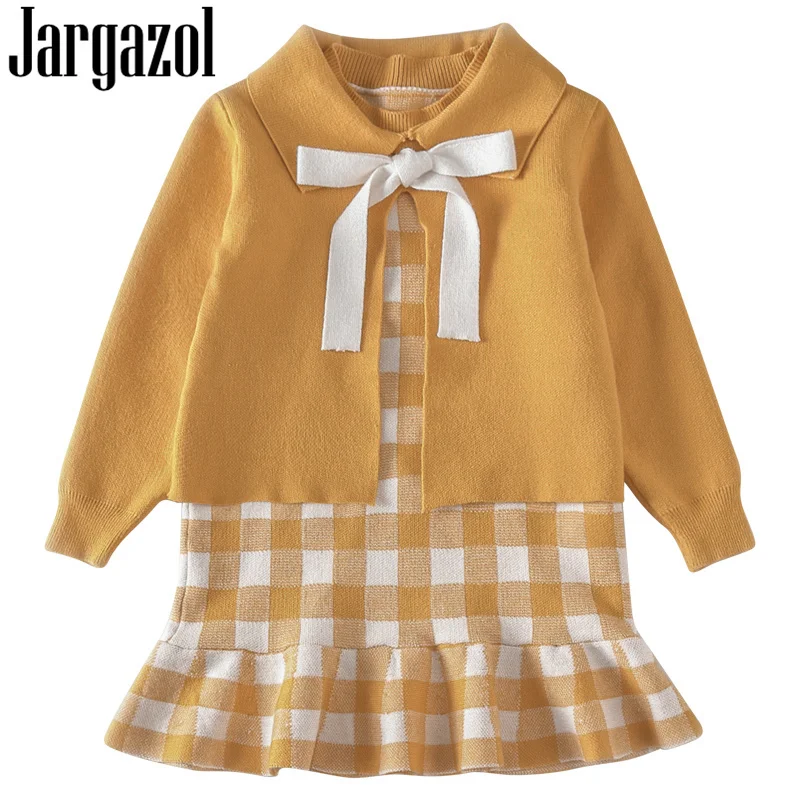 

Jargazol Winter Christmas Outfits Baby Girl Clothes Sweater Cardigan&knit Vest Dress Fall Toddler Girls Costume Kids Clothing