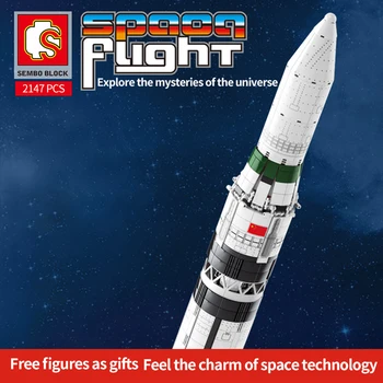 

HIPAC SEMBO 2147 PCS CZ-1 Rocket Building Blocks Spaceship Spacecraft Model Technic Satellite Bricks Educational Toys for Kids