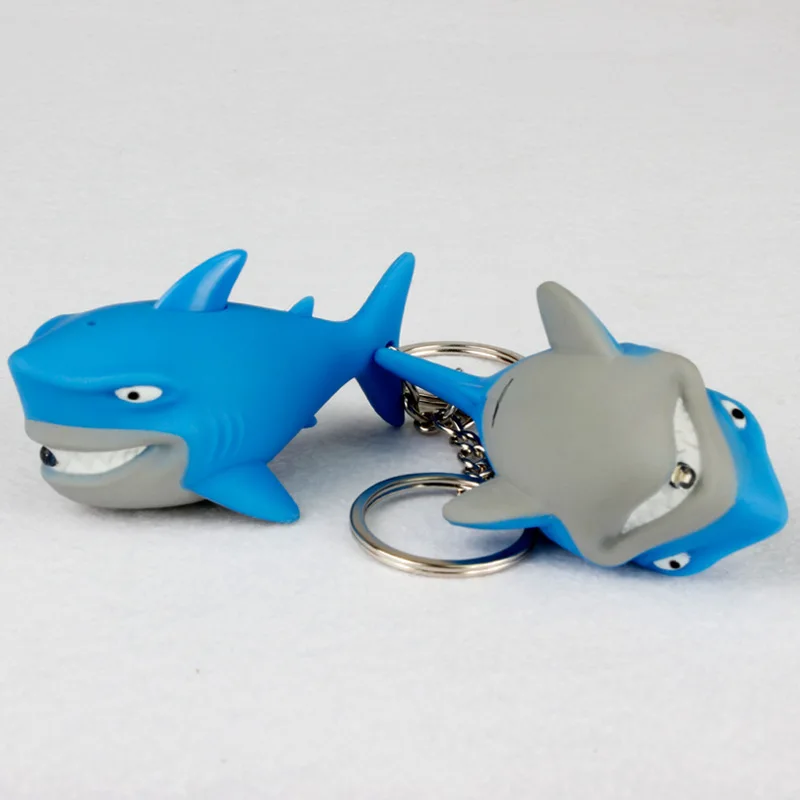 Great White Sharks LED Sound Making Shining Car Key Ring Underwater World Aquarium Gift BS-069