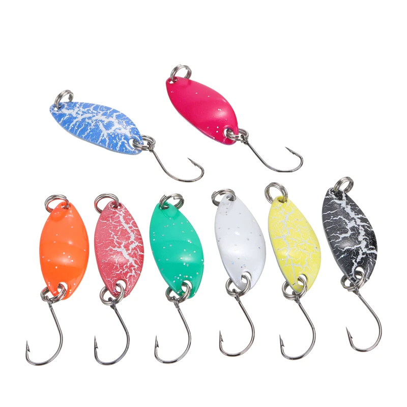 

Colorful 8Pcs/Set 3.2cm/2g Fishing Lures Sequin Spoon Bait Metal Lure Hard Baits Kit Sequins Hook Tackle