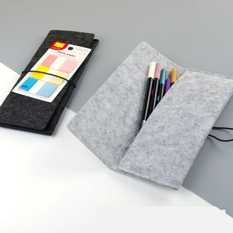 Многофункциональная однотонная фетровая сумка для ручек ранцы чехол хранения
