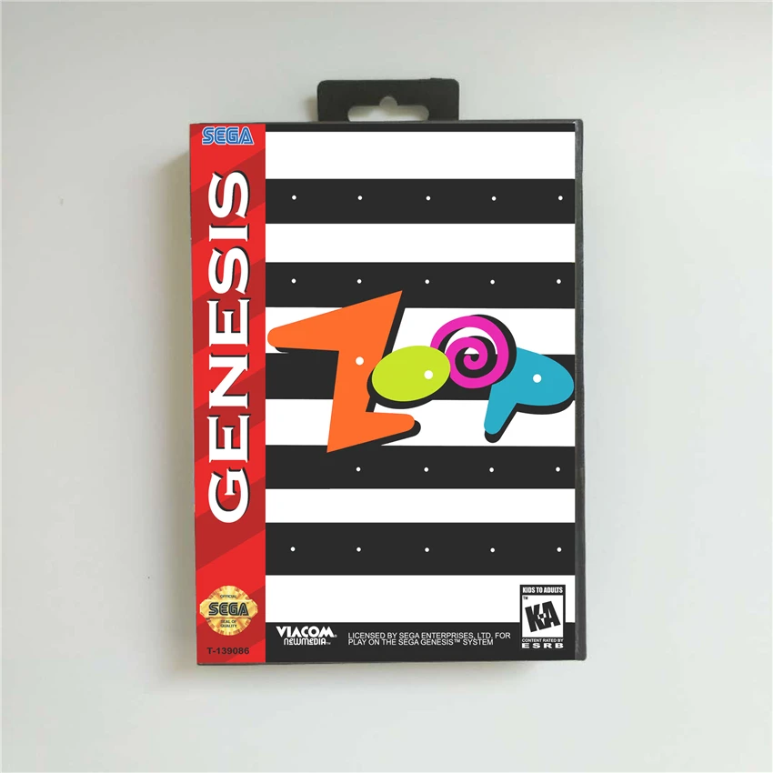 

Zoop - USA Cover With Retail Box 16 Bit MD Game Card for Sega Megadrive Genesis Video Game Console