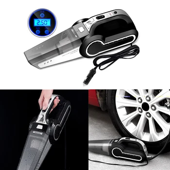 

4 In 1 Dust Collect Tire Inflate Low Noise Digital Display Multifunctional Interior High Power Car Vacuum Cleaner Pump Pressure