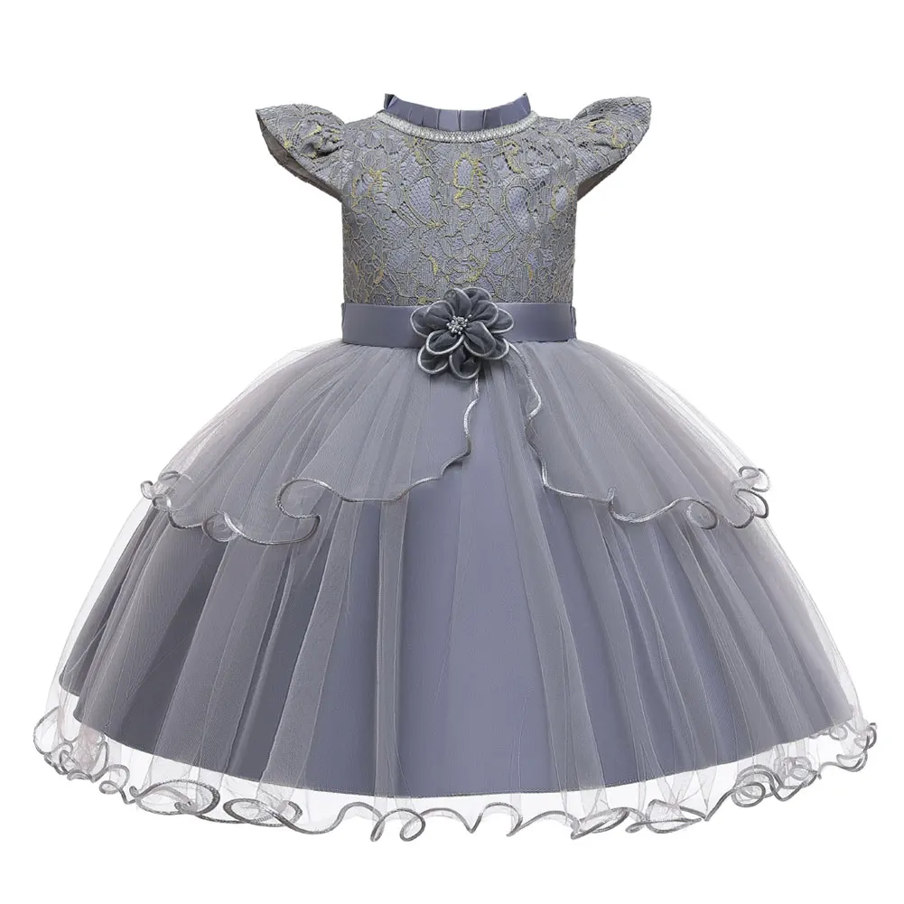 Детские платья для свадебной вечеринки; детское кружевное платье-пачка с цветочным поясом для девочек; Одежда для маленьких девочек; Сетчатое платье принцессы с бриллиантами для детей