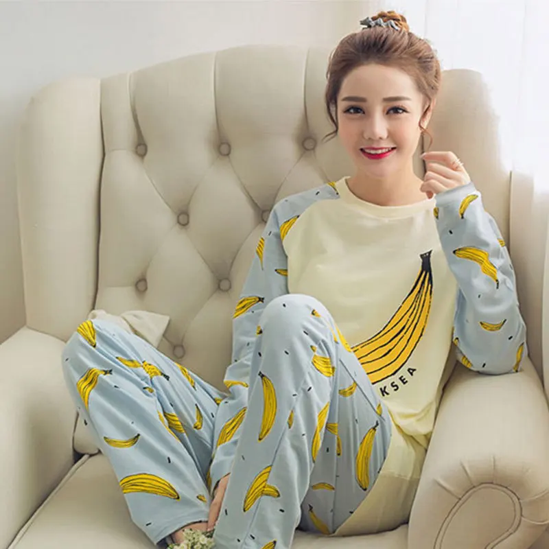 

Shakespeare Fort South Korean Version of the New Products Crew Neck Long Sleeve Pajamas Women's Autumn Thin-Outer Wear Cartoon C