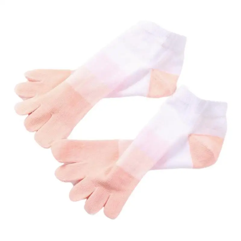 Men Womens 100% Cotton Toe Socks Five Finger Ankle Breathable Sports Socks Striped Toe Socks Athletic Socks
