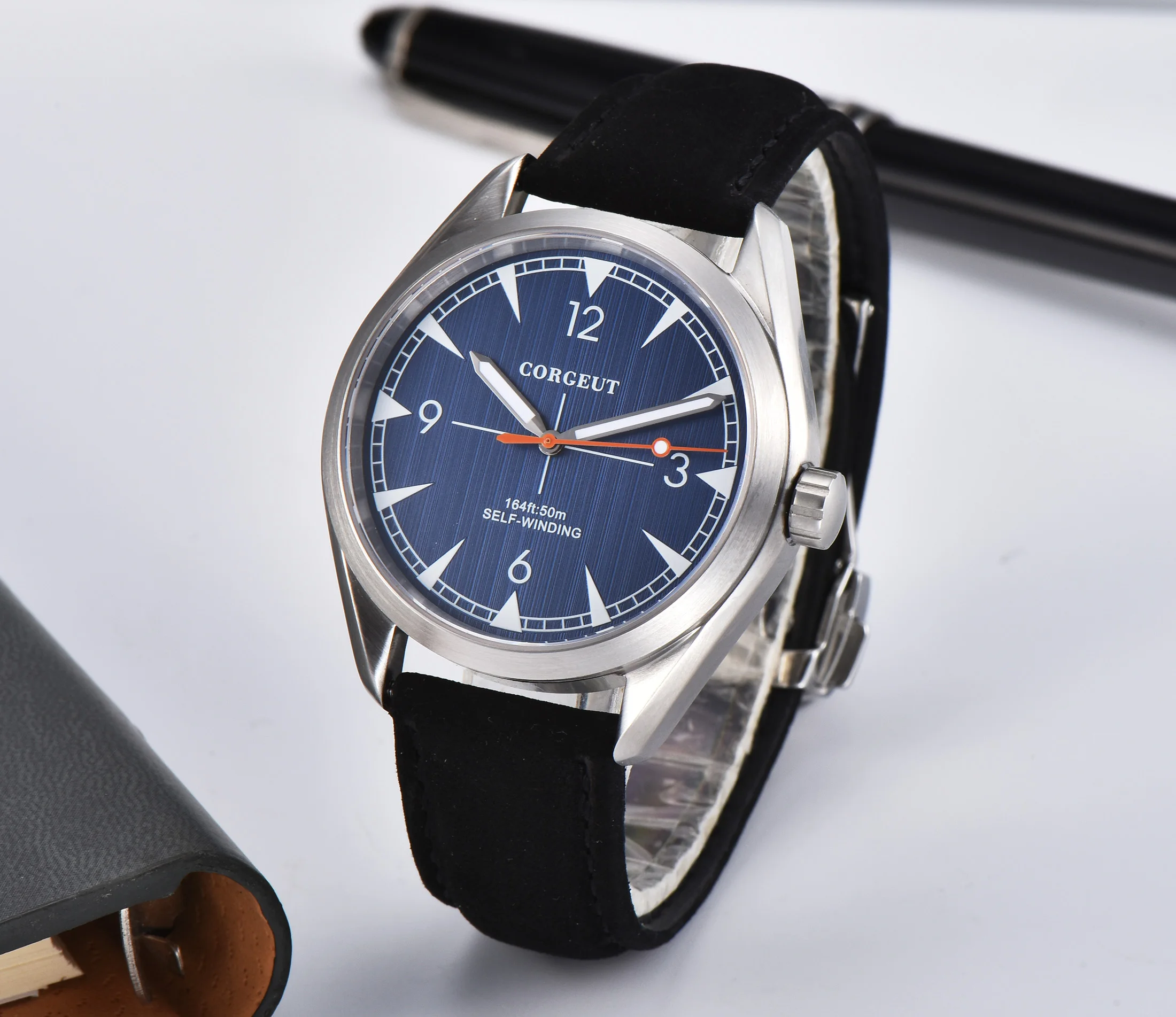 

luxury 41mm CORGEUT blue Dial Sapphire Glass luminous Automatic Men's Watchs.