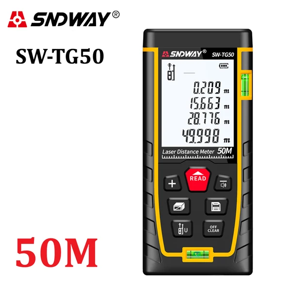 SNDWAY-TG50 SNDWAY цифровой лазерный дальномер 50 м 60 м 70 м 80 м 100 м 120 м лазерная рулетка Линейка Инструмент - Цвет: SNDWAY-TG50