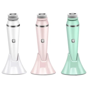 

hot sale Electric Waterproof Facial Wash Brush Set Deep Cleansing Skin Care 4 Heads Rechargeable Spin Face Brush