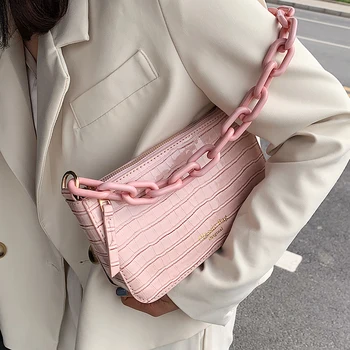 

Elegant Female Stone pattern Tote bag 2020 Fashion New Quality PU Leather Women's Designer Handbag Chain Shoulder Messenger Bag