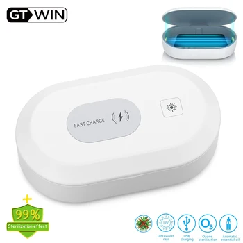 

GTWIN 15W Wireless Charger UV Sterilizer Kills 99.9% Germs For Mobile Phone Masks Disinfecting box Bactericidal Lamp Sanitizer