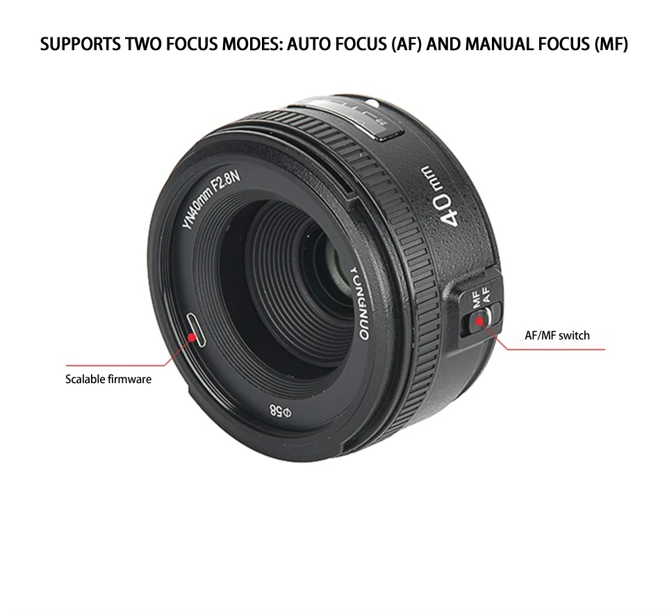 YONGNUO YN 40 мм F2.8N AF объектив MF YN 40 мм широкоугольный объектив с автофокусом для Nikon D500 D7100 D7000 DSLR Объектив камеры