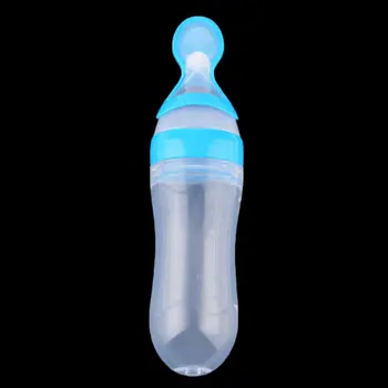 

90ml Silicone Baby Infant Spoon Squeeze Bottle With Rice Cereal Kids Feeding Supplement Silica Gel Spoon Weaning Tableware New