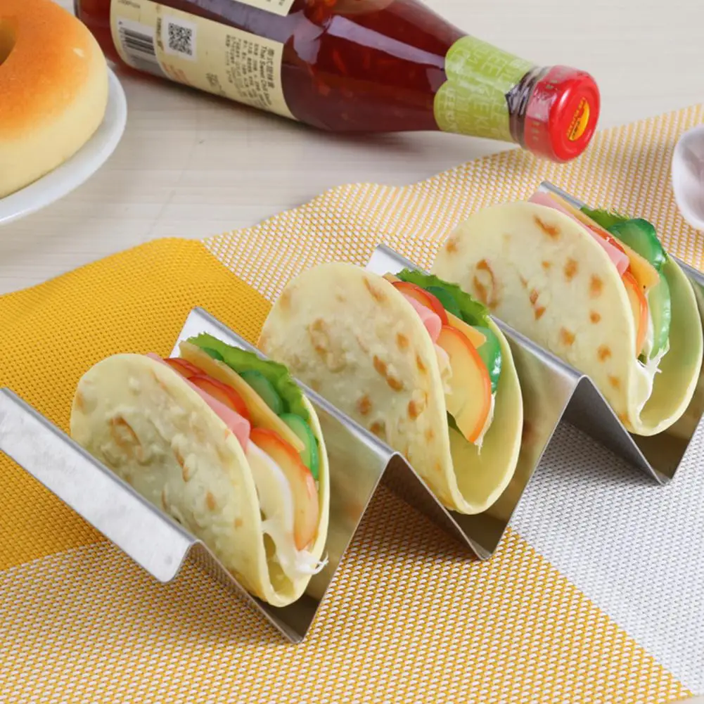 HobbyLane Taco держатель стенд 304 из нержавеющей стали Taco грузовик лоток стиль Taco стойки блинов клип - Цвет: 21.5x10x5cm