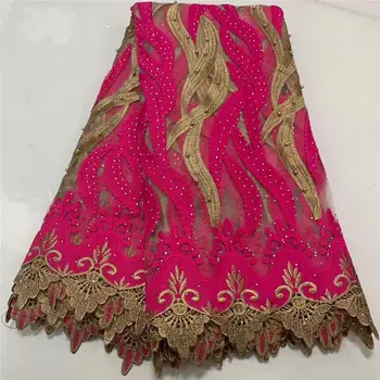 

2020 Best Selling Swiss Voile Laces African Fabric Nigerian French Net Fabric High Quality Nigeria Tulle Cord Lace Fabric VC542