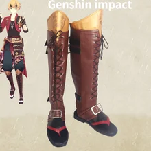 Anime Game Genshin Impact Thoma Goro Cosplay Schoenen Fashion Custom Cosplay Laarzen 35-45 Size Unisex Cosplay Laarzen Schoenen