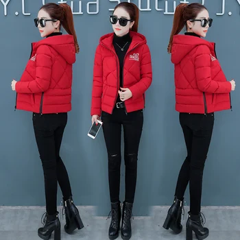 

Short cotton-padded women's winter 2020 new Korean version loose-fitting jacket with thick cotton jacket down cotton