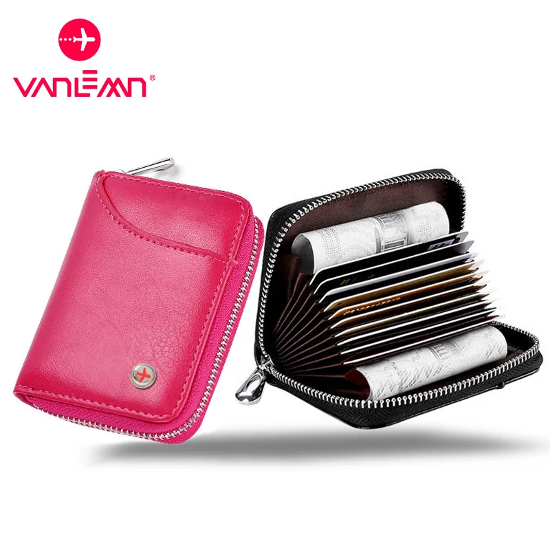 

Anti-Theft RFID Card Holder Wallet Women CardHolder Men Designer Business Credit ID Card Holder Luxury Zipper Pocket Coin Purse