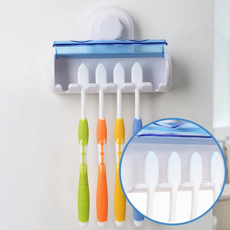 

2019 Wall Mount Toothbrush Holder Suction Cup Hook Brush Teeth Holder Tooth Brush Stand Dust Cover Kids Bathroom Accessories