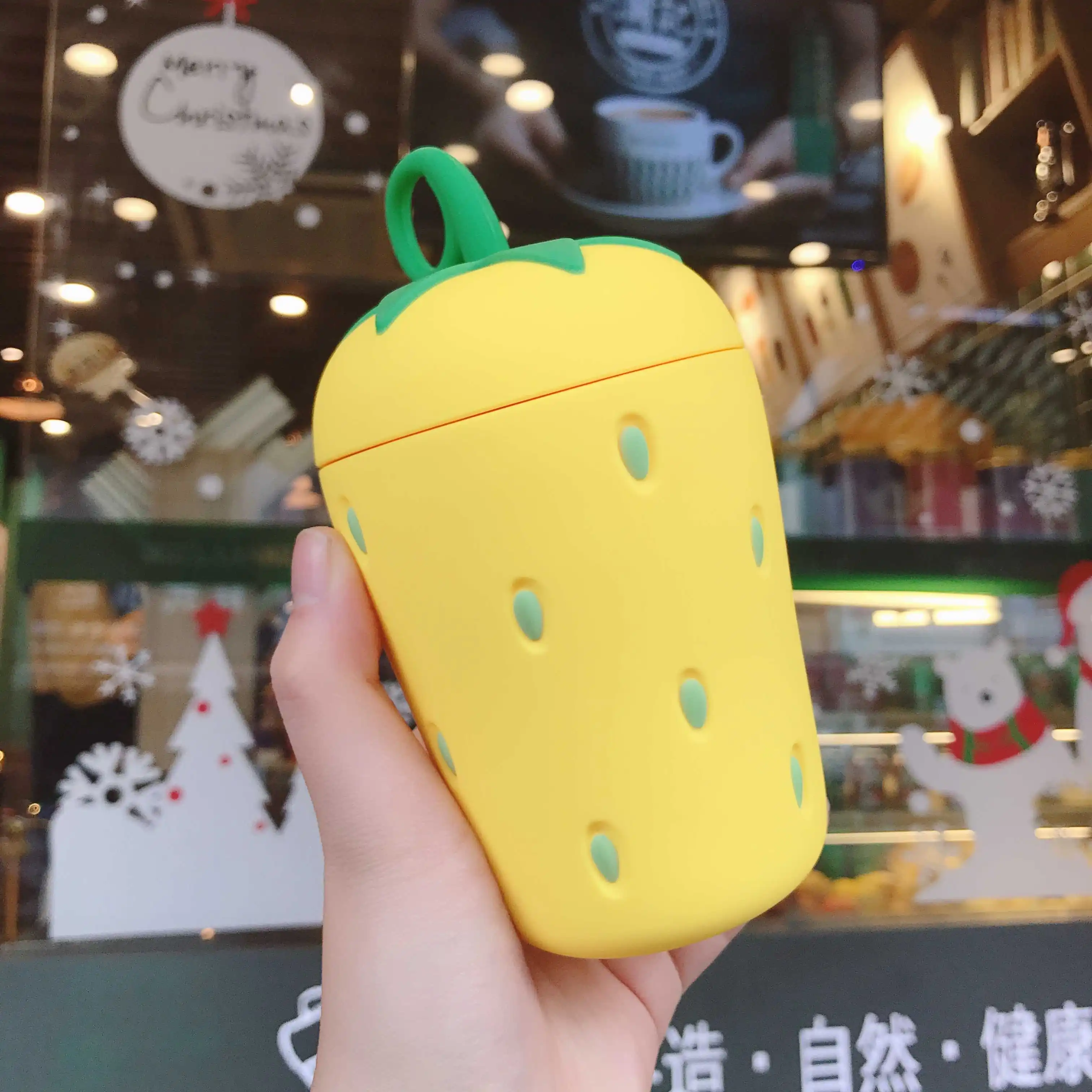 Yellow Молоко воды стекло девушка студентка милый творческий клубника чашки INS портативный термостойкие прозрачные стеклянные кружки друзей подарок - Цвет: Yellow