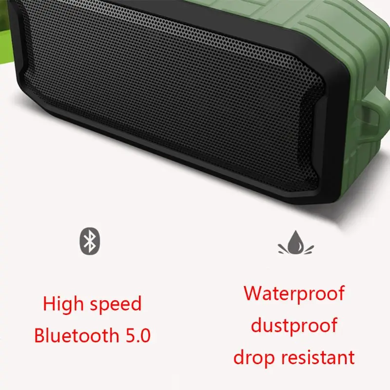 Открытый Портативный Водонепроницаемый IPX7 динамик беспроводной Bluetooth 5,0 TWS сабвуфер Громкий динамик для дома Бассейн Пляж катание на лодках Туризм