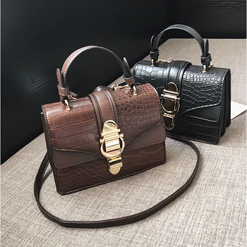 

Fashion Alligator Pu Shoulder Bag For Women Lock Handbags Purses High Quality Crocodile Pattern Crossbody Messenger Bags Flap