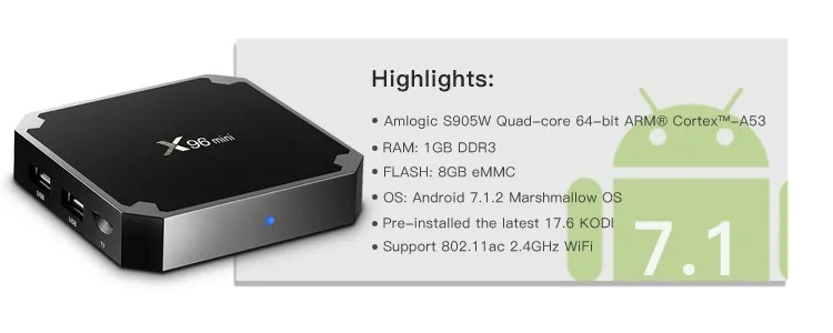 X96 mini 5G Smart Android 9.0 TV Box Amlogic S905W/S905W4 Set Top Box 2.4GHz 5G WiFi 2GB 16GB HD 4K Media Player Youtube x96mini