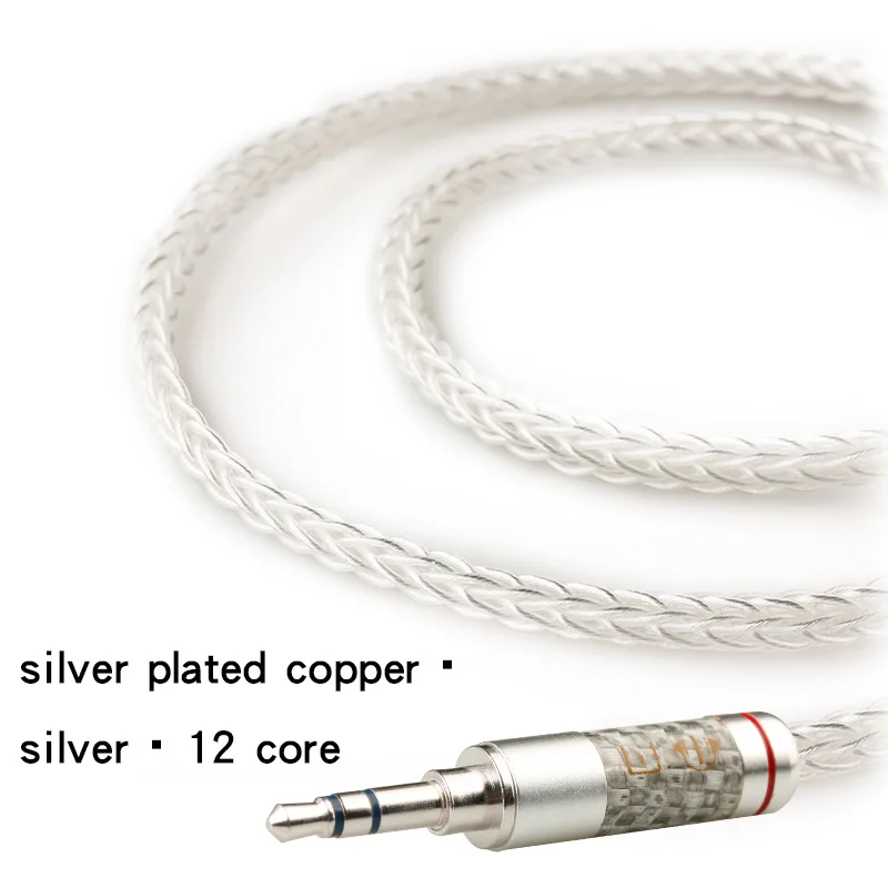 silvery 12 core Xiaofan A9 8 Core с серебряным покрытием обновления кабель 2,5/3,5/4,4 мм балансный кабель с MMCX/2pin разъем для sony ex1000 ie80 im50 - Цвет: silvery 12 core
