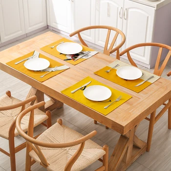 

4/6/8/10PCS Kitchen Placemat Dining Table Mat Yellow Print Series Coaster Cotton Linen Pads Cup Mats 42x32cm Home Decor