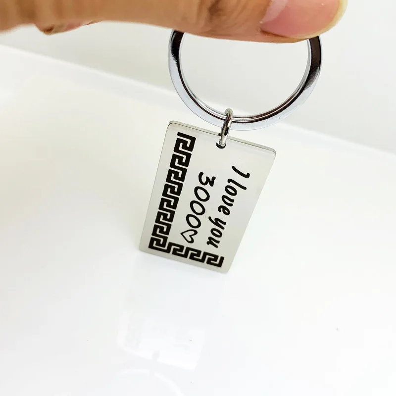 Стиль напрямую от производителя продажи DIY нержавеющей стали брелок любовь вас три тысячи раз я люблю вас 3000 пары родителей