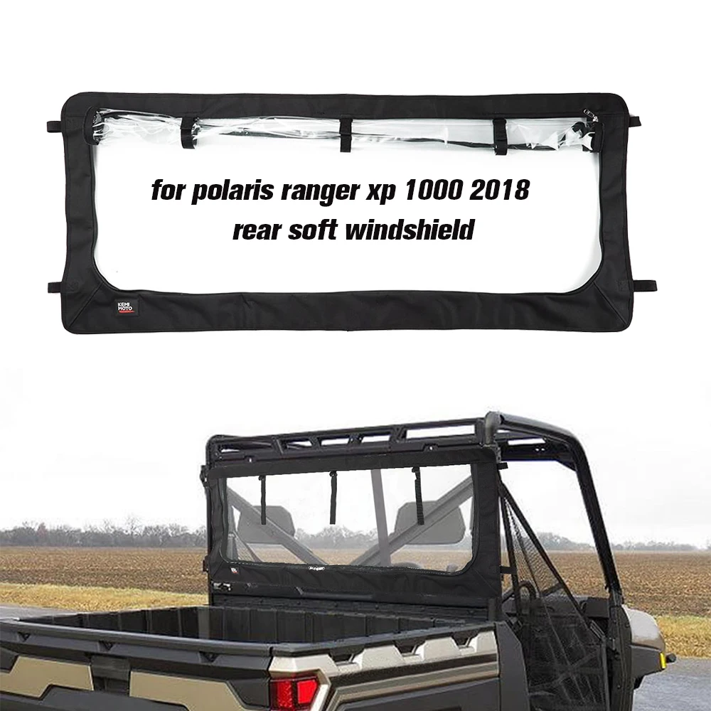 New Arrival! KEMIMOTO Rear Windshield Windscreen Clear 600D+PVC for Polaris Ranger XP 1000 / Crew 2017 2018 2019 2020