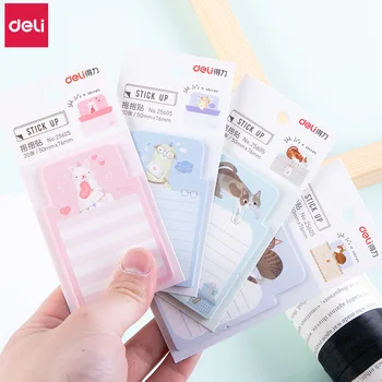 

Deli 2packs Cute Memo Pad Sticky Notes Page Flags Cartoon Alpaca Cat Planner Stickers Kawaii Stationery To Do List Memo Me