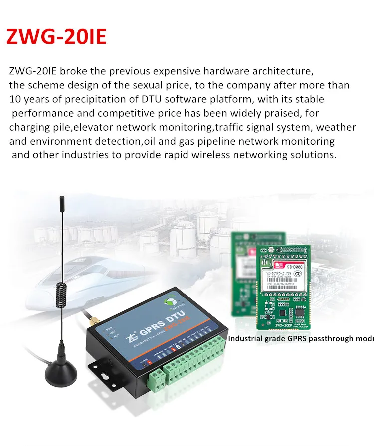 ZLG три в одном последовательный порт 232/485/ttl к GPRS DTU модуль ZWG-20IE