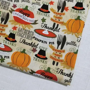 

adorable Pumpkin Cotton fabric Interesting crowd ThanksGiving Printed Fabric Patchwork Home Decor Dress Clothing viaPhil