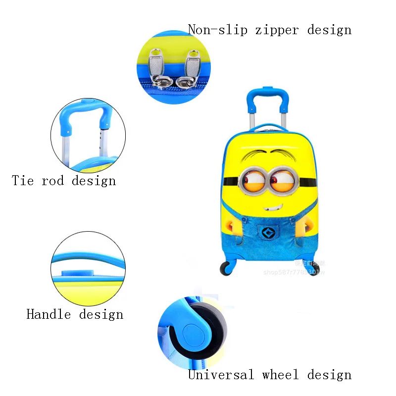 Cartoon Kids Travel Trolley Bags Suitcase for Kids Children Luggage Suitcase Rolling Case Travel Bag on Wheels Suitcase