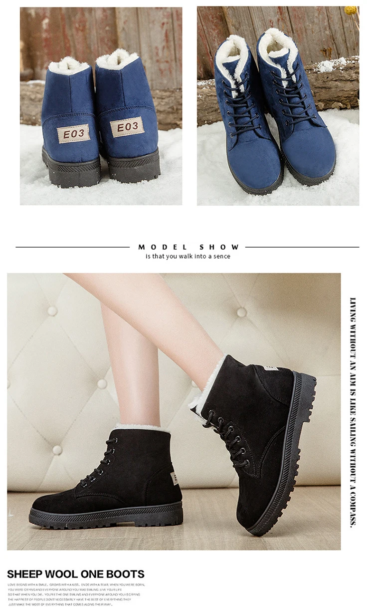 Женские ботинки; зимние ботинки для женщин; зимняя обувь; зимние Ботинки на каблуке; ботильоны; botas Mujer; теплая женская обувь с плюшевой стелькой; большой размер 44