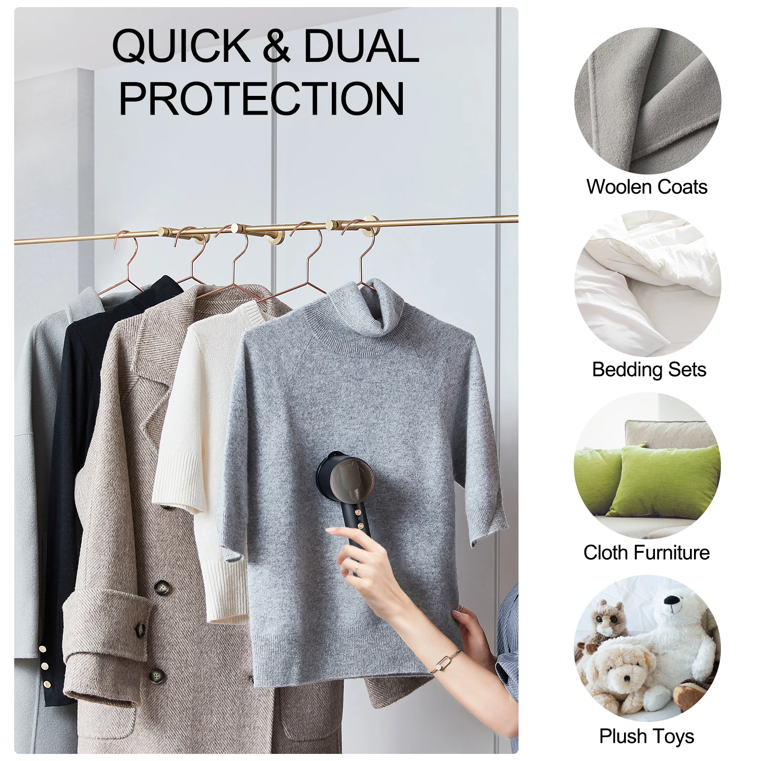 ZHIBAI Electric Lint Remover for Clothing Universal USB Clothes Fuzz Pellet 5-Speed Adjustment Charge Fabric Shaver Removes