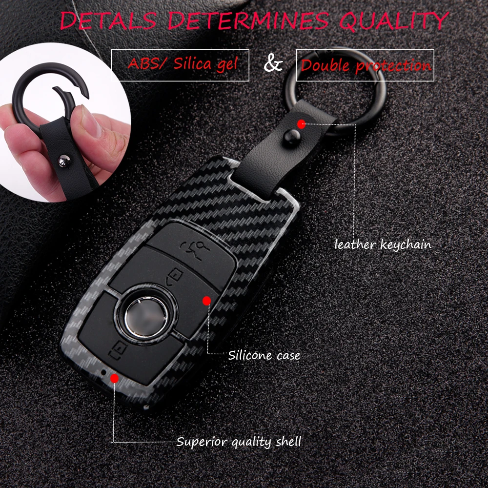ABS Car Key Case Cover For Mercedes Benz New E Class E200 E260 E300 E320 W213 Car Key Shell Protection Car Styling 1set