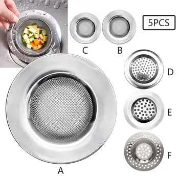 

5PCS Kitchen Stainless Steel Sink Filter Screen Bathroom Floor Leak Slag Separator High Quality Quick Delivery